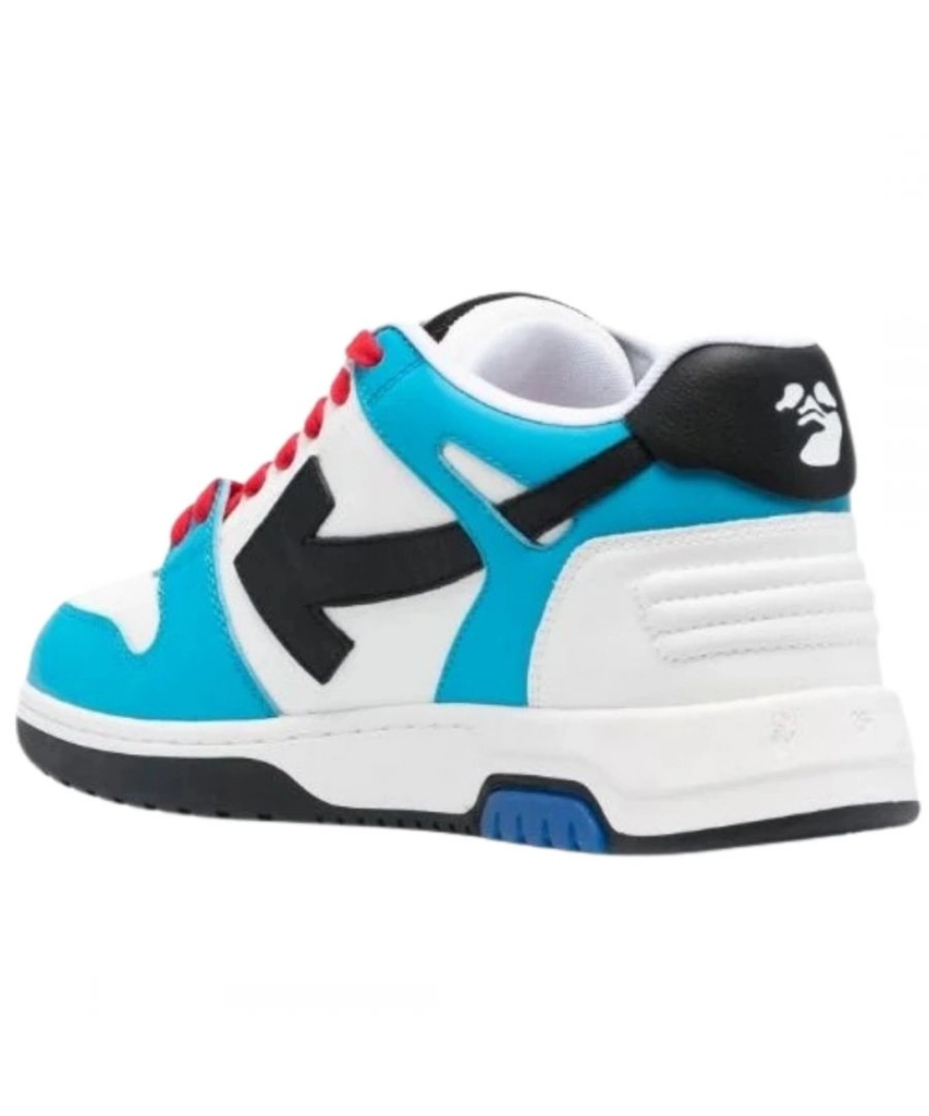Off White Mens Out Of Office White Blue/Black Leather Sneakers - Size UK 10